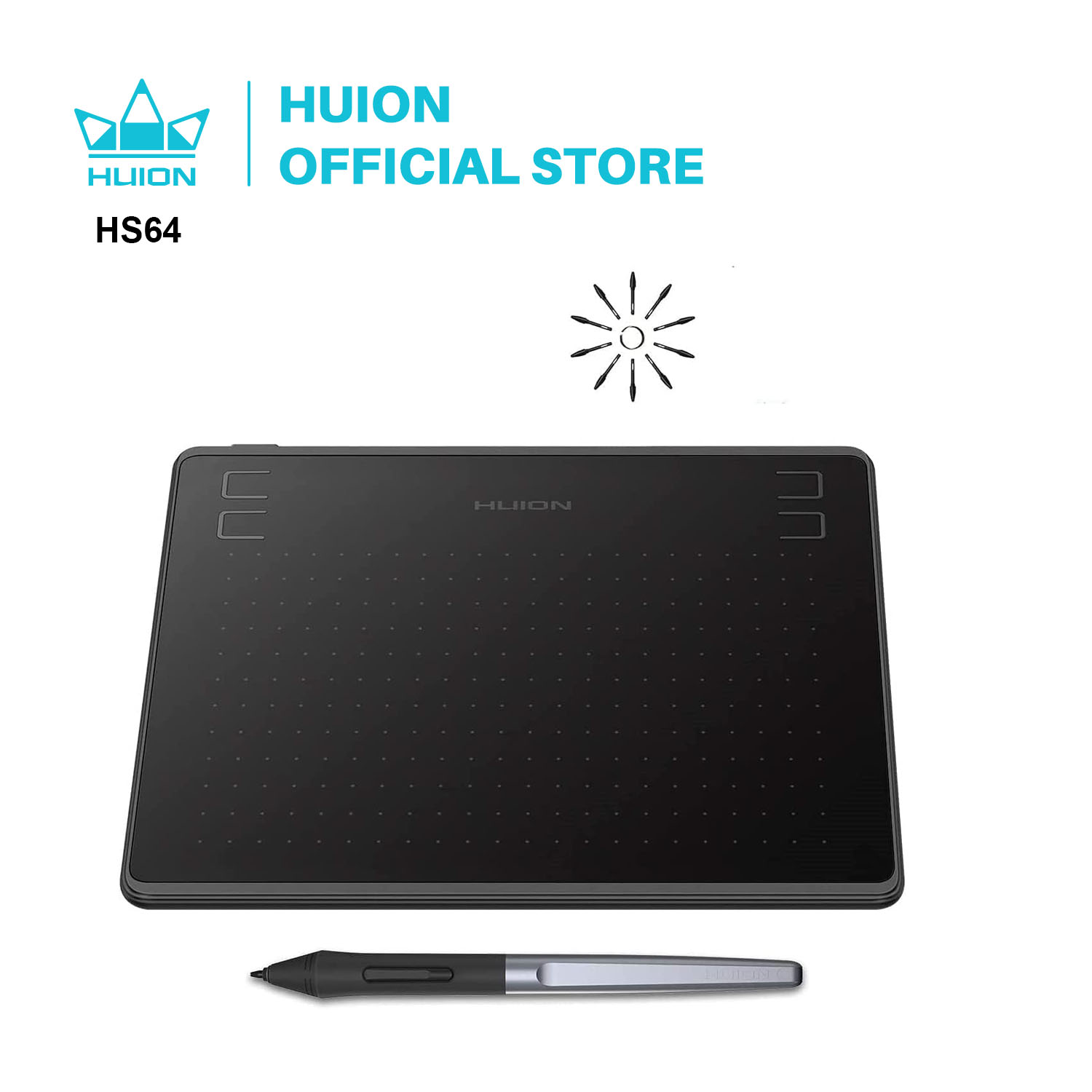 Drawing Tablet Battery Free Stylus - HUION HS64 6X4 Inch Vẽ Đồ