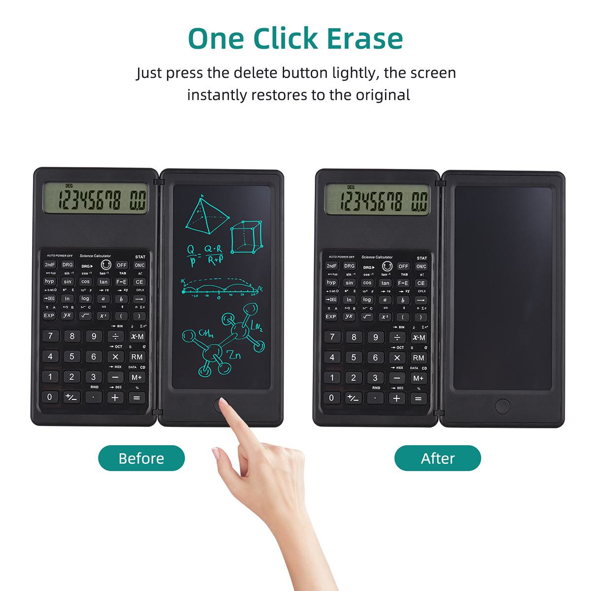 Drawing Tablet Battery Free Stylus - 6.5 Inch Portable Calculator LCD Screen