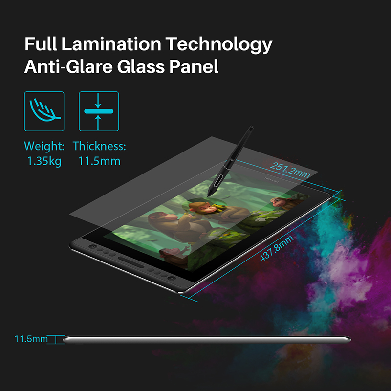 HUION Graphics Tablet Kamvas P - đánh giá và giá Drawing Tablet With Screen 15.6 Inch