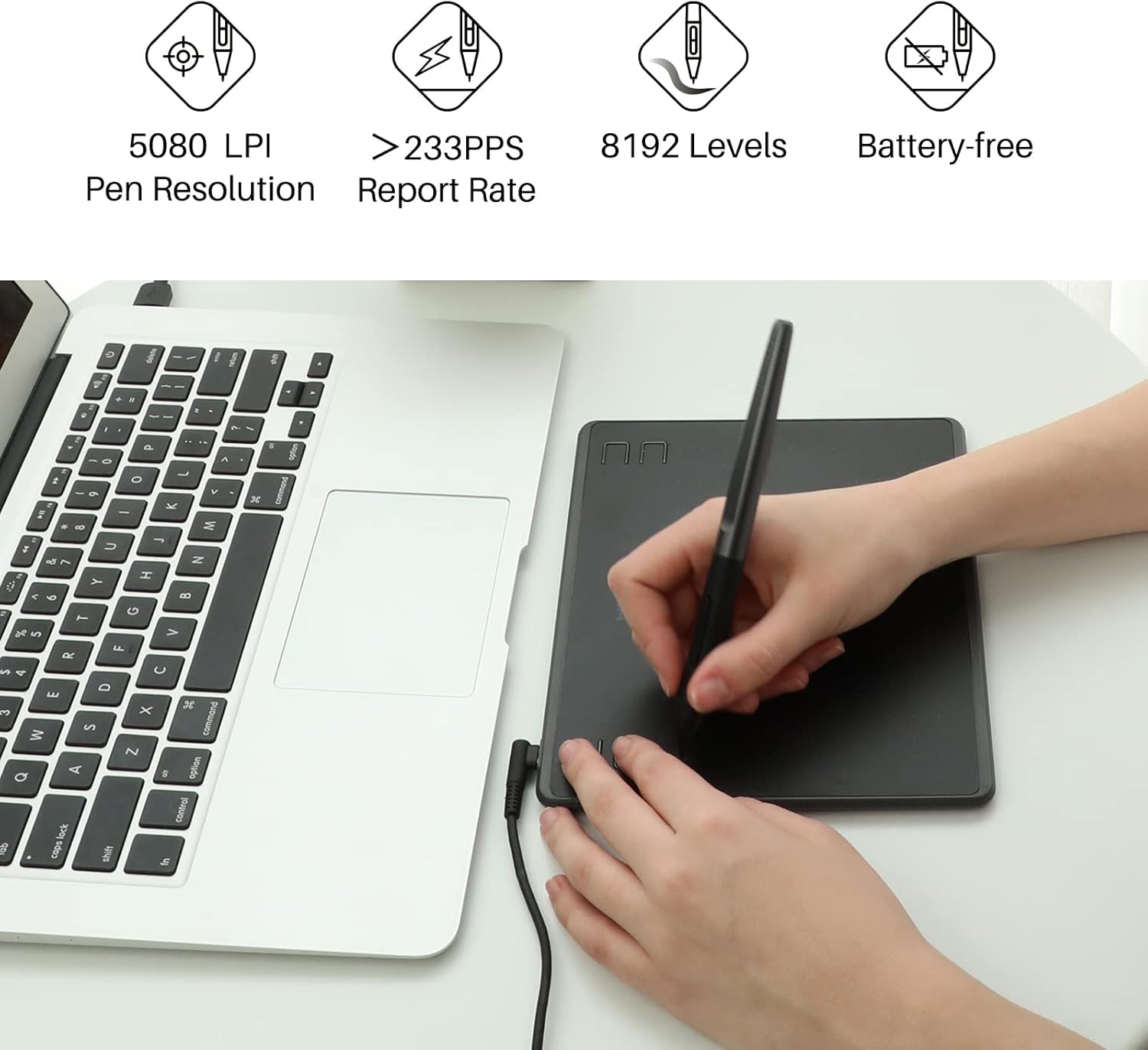 HUION HS64 6X4 Inch Vẽ Đồ Họa  - đánh giá và giá Drawing Tablet Battery Free Stylus