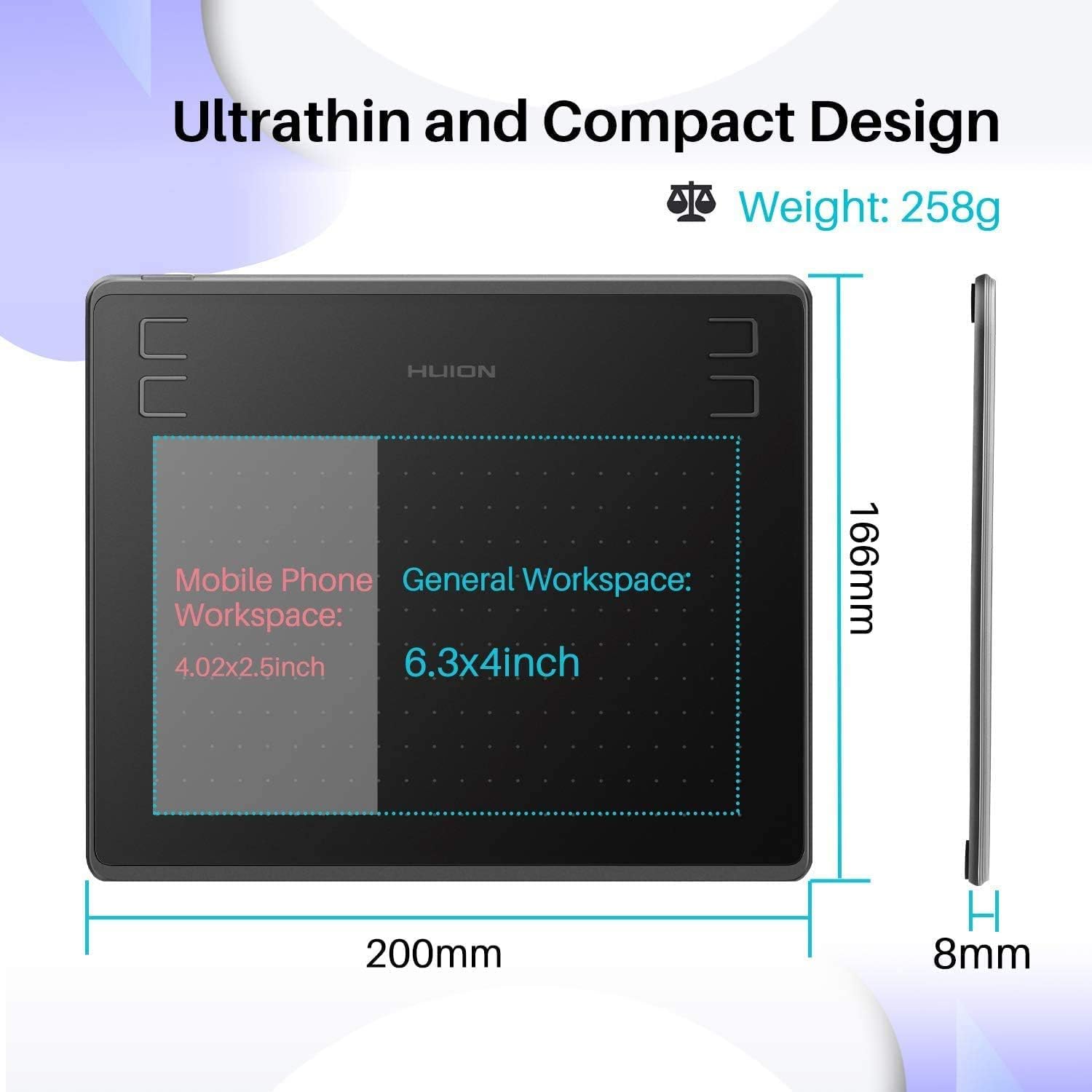 HUION HS64 Graphic Tablet 6Inc - đánh giá và giá Drawing Tablet Standalone Android