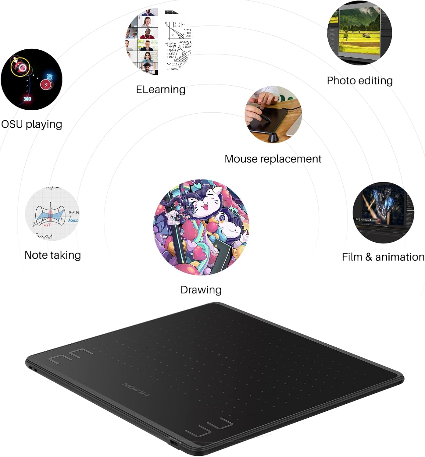 HUION HS64 Graphic Tablet 6Inc - đánh giá và giá Drawing Tablet Standalone Android