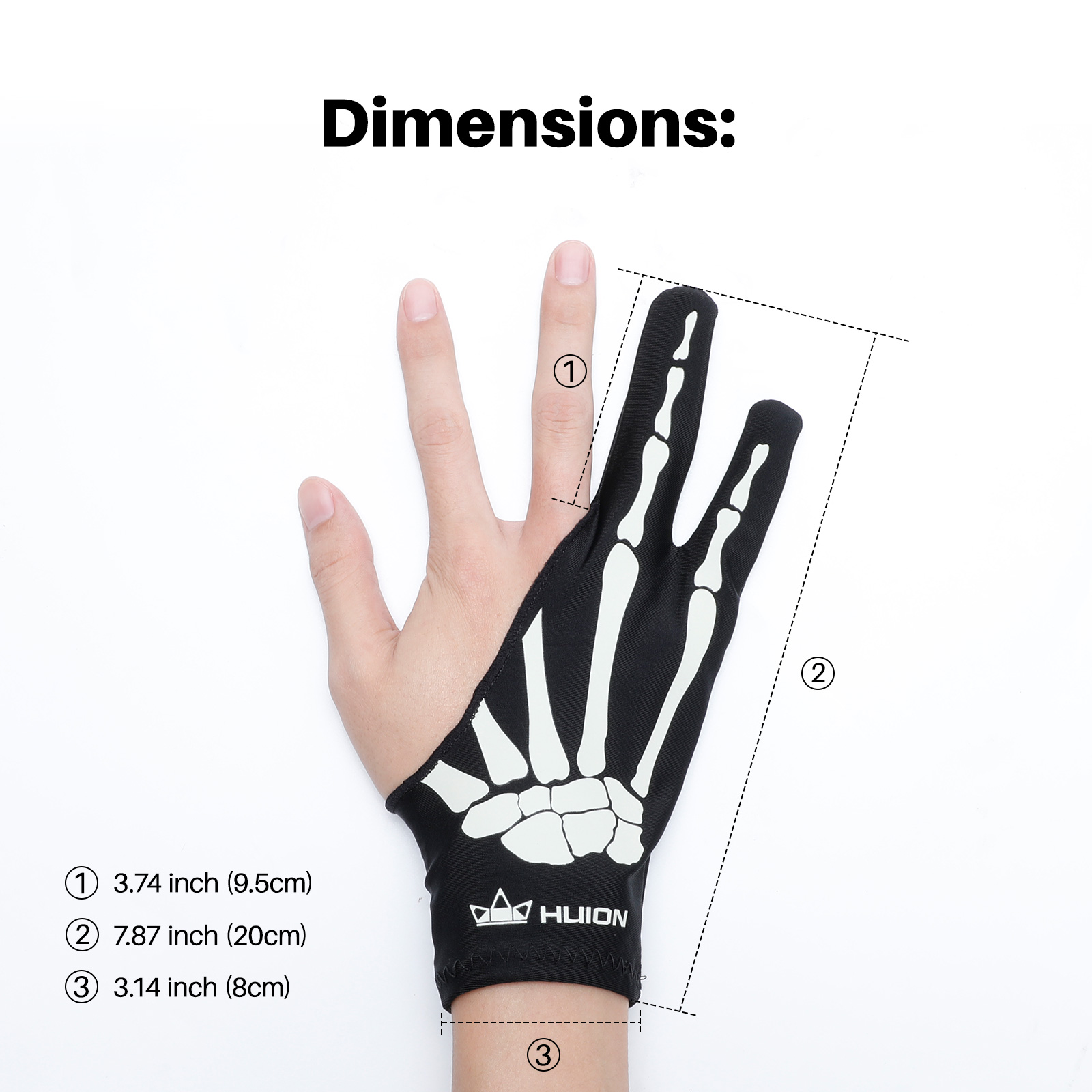 Huion Skeleton Glove Two- Fing - đánh giá và giá Drawing Glove Two Finger Artist