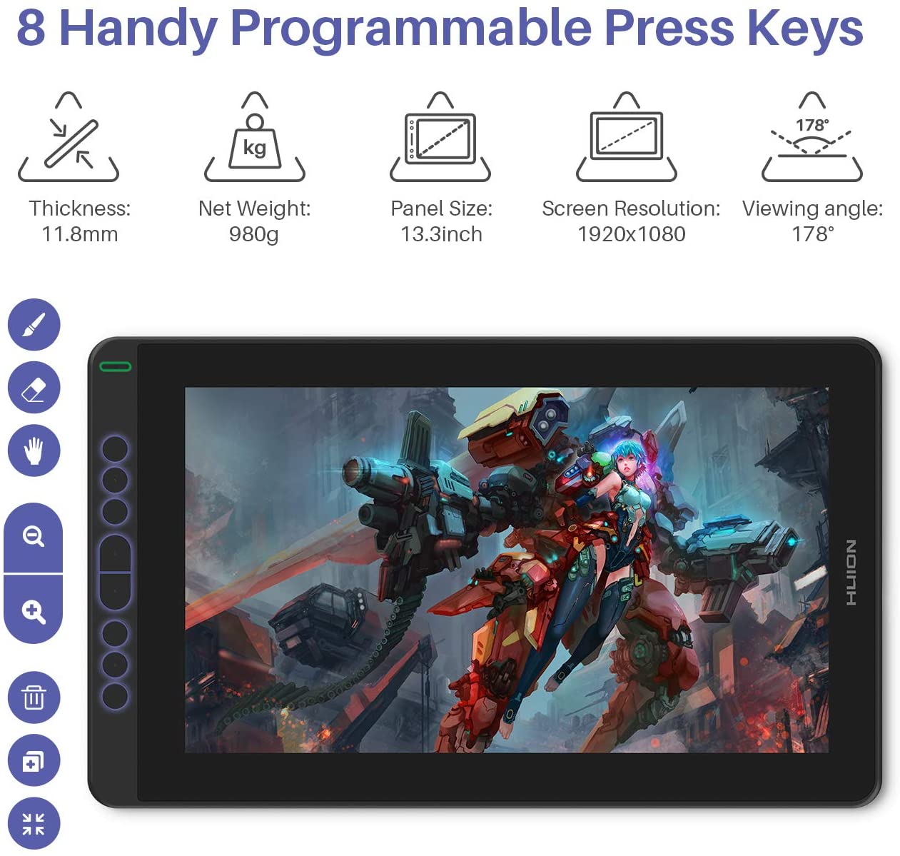 NEW huion 11.6 13.3 15.6 Inch  - đánh giá và giá Drawing Tablet With Screen 15.6 Inch