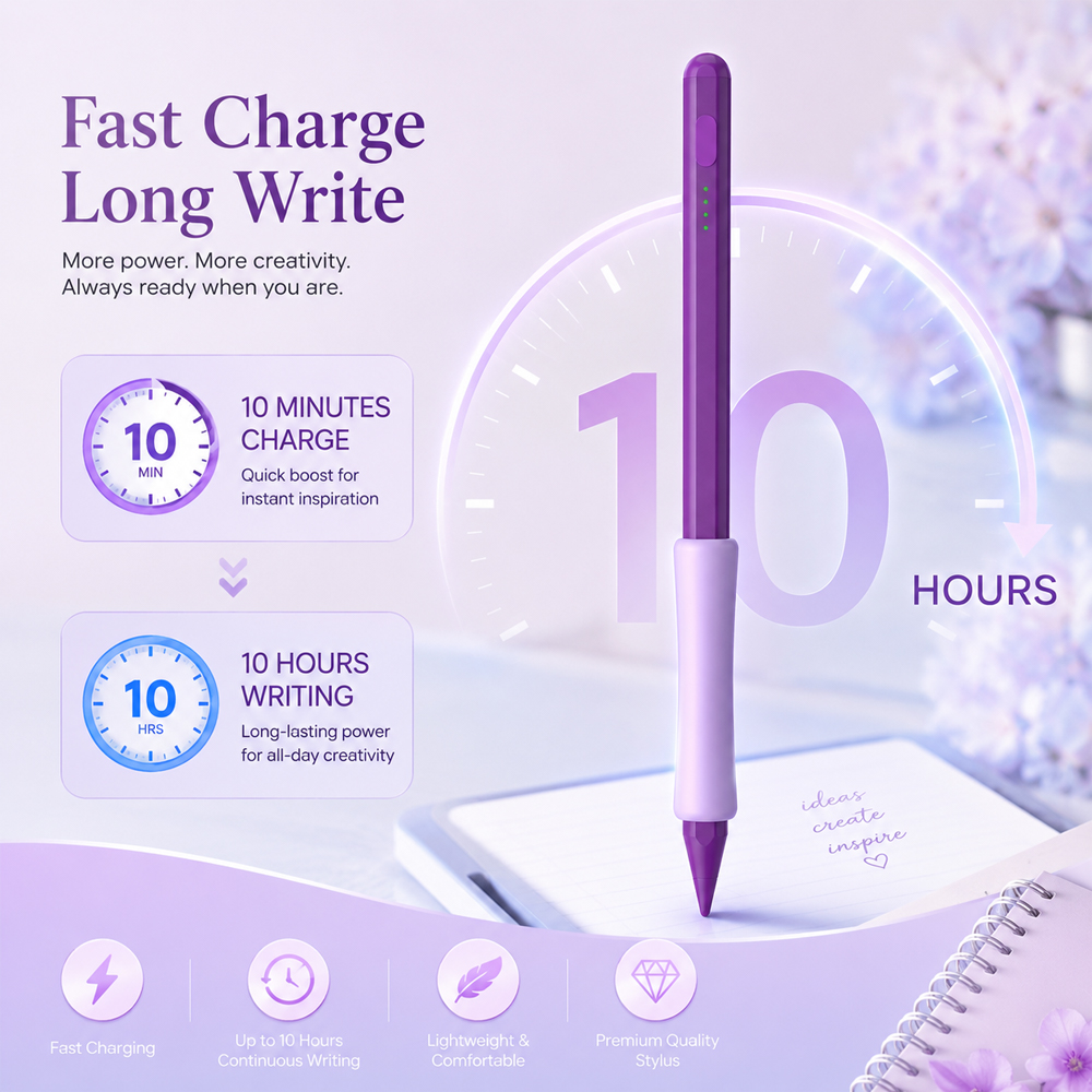 Purple Stylus Pen for iPad 10M - đánh giá và giá Drawing Tablet Battery Free Stylus
